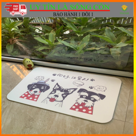 Thảm Đá Chữ Nhật Chó Con