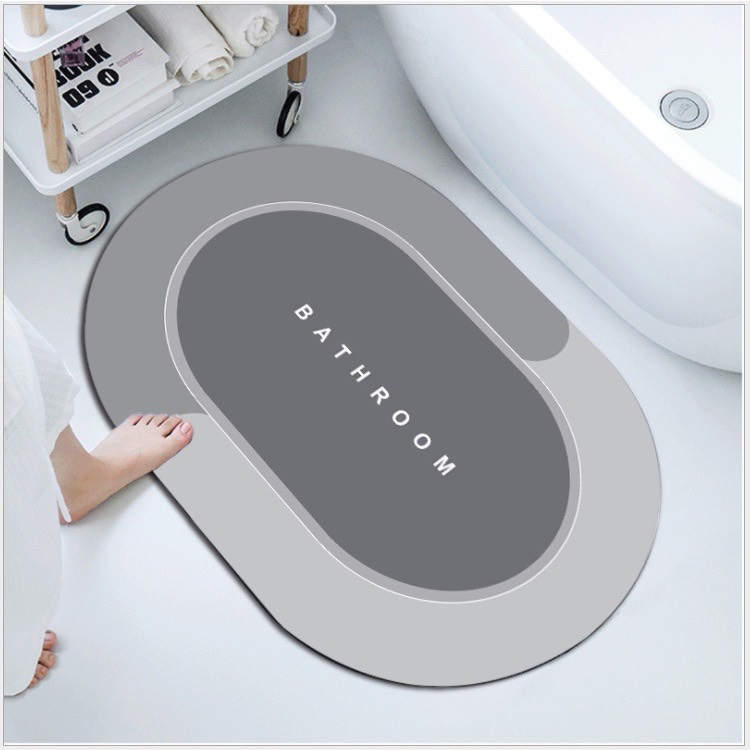 Thảm Silicon Ovan Xám