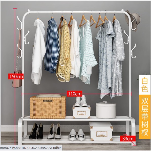 Giá Treo Quần Áo Chữ U 1K2T Không Bánh Trắng