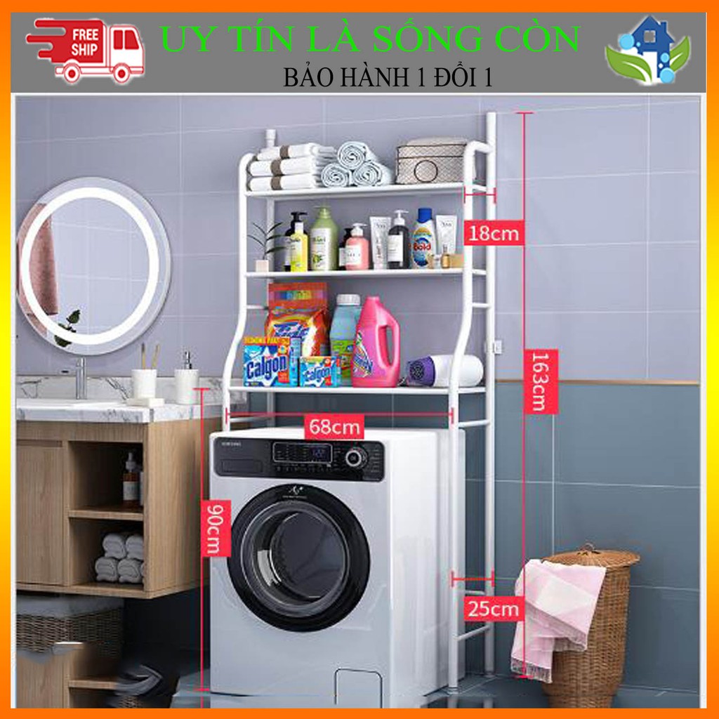 Kệ Máy Giặt Thép Sơn Tĩnh Điện 3 Tầng Trắng