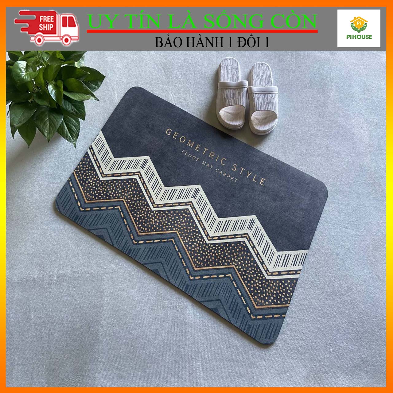 Thảm Silicon Chữ Nhật Style Sóng