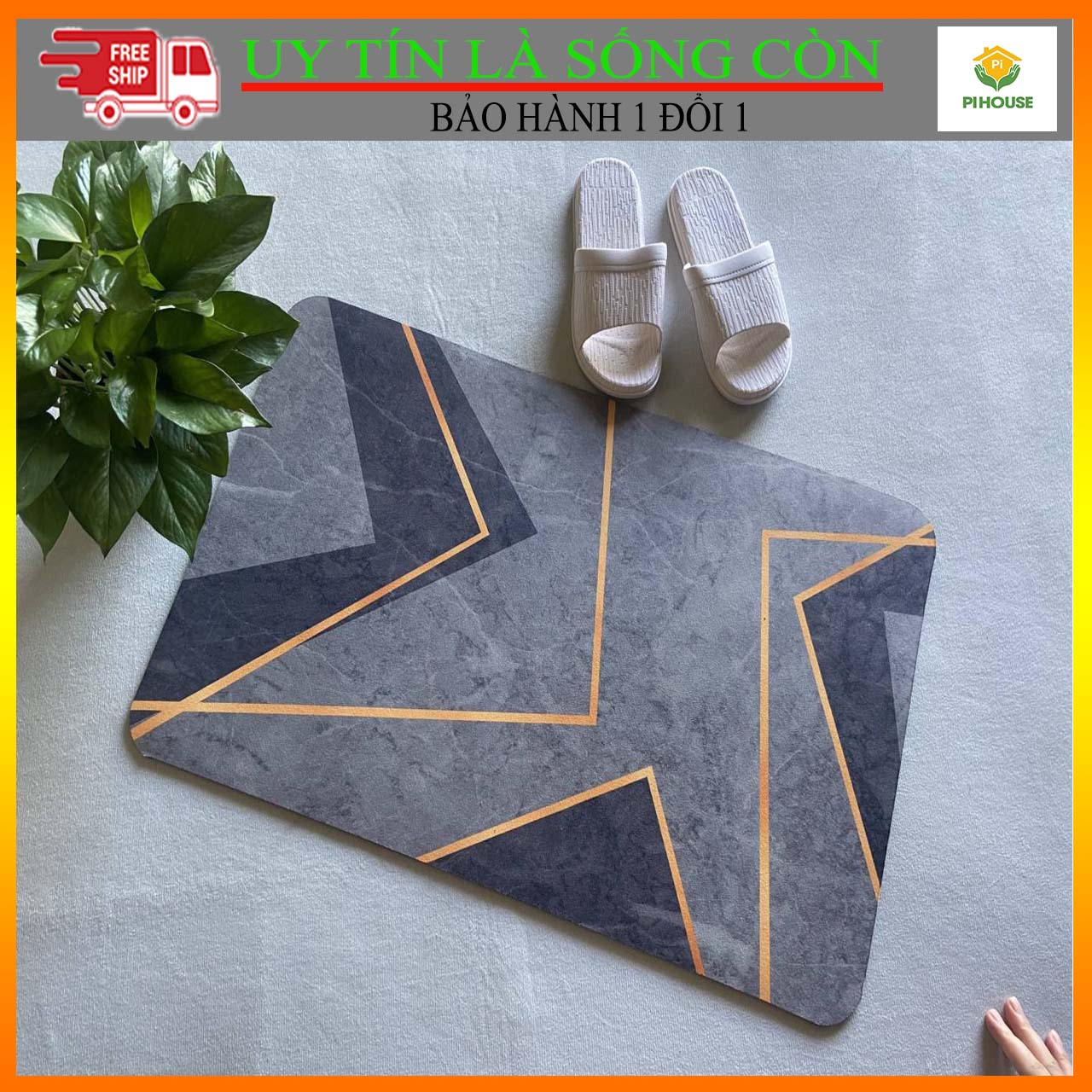 Thảm Silicon Chữ Nhật Hình Khối