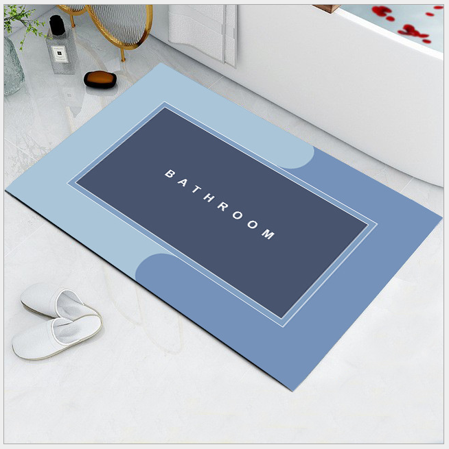 Thảm Silicon Chữ Nhật Xanh Dương 50x80cm