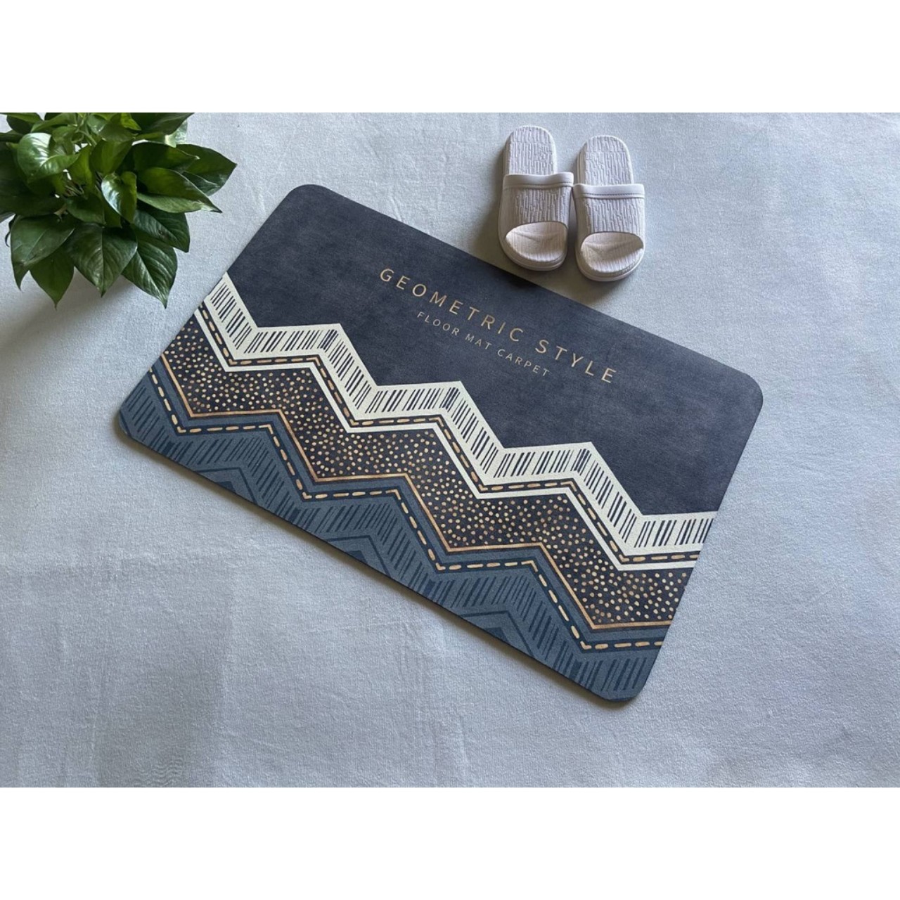 Thảm Silicon Chữ Nhật Style Sóng 50x80cm