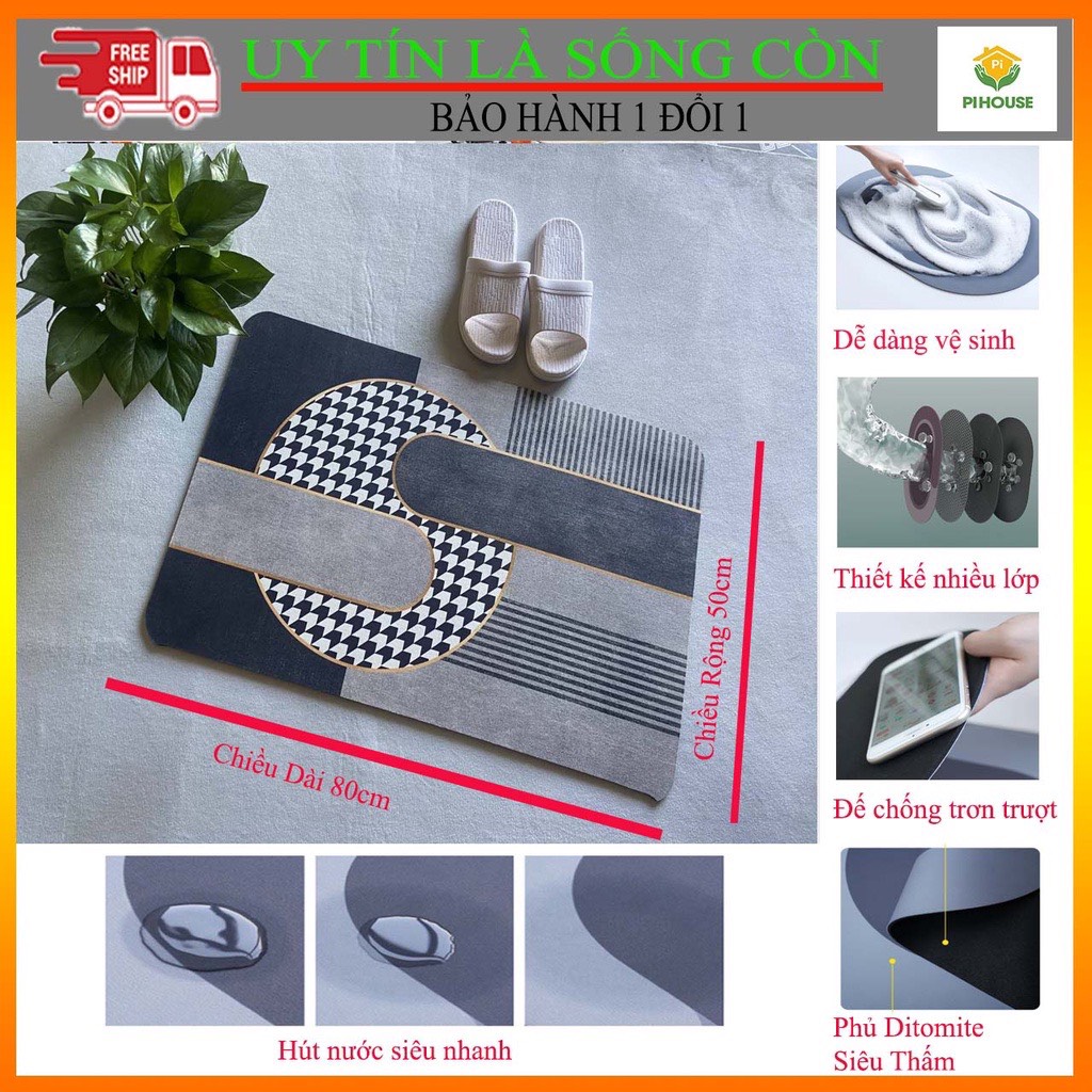 Thảm Silicon Chữ Nhật Chuyển Dịch 50x80cm