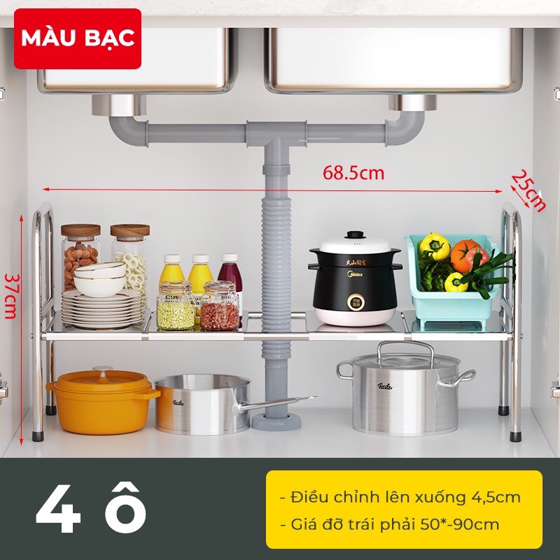 Kệ Gầm Bếp 1 Tầng 4 Tấm Inox