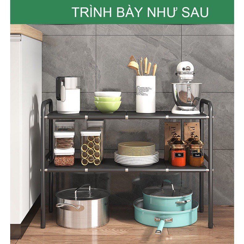 Kệ Gầm Bếp 1 Tầng 4 Tấm Đen