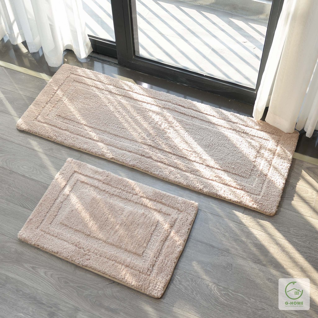 Thảm Decor Sợi Bông Cotton 1 Màu Cao Cấp- Be Cotton 40x60cm