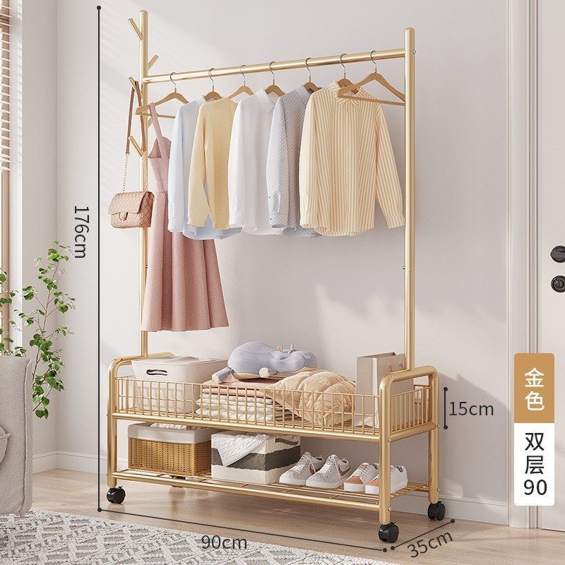 Sào Treo Quần Áo U2L90cm Có bánh Vàng
