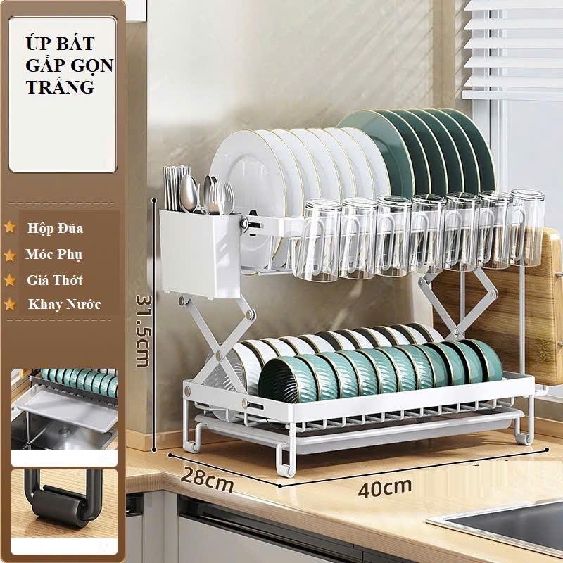 Úp Bát Gấp Gọn Trắng