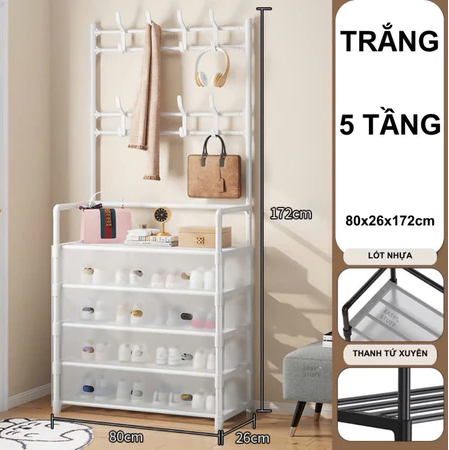 Kệ Giày L5T80 Trắng Có Nắp