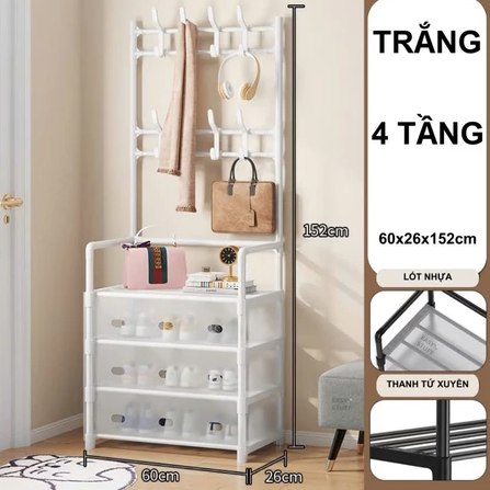 Kệ Giày L4T60 Trắng Có Nắp