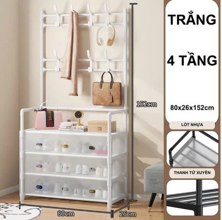 Kệ Giày L4T80 Trắng Có Nắp