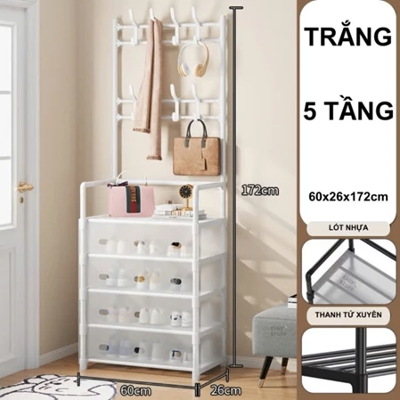 Kệ Giày L5T60 Trắng Có Nắp