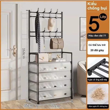 Kệ Giày L5T80 Đen Có Nắp