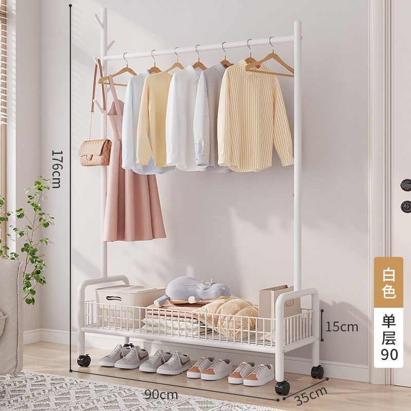 Sào Treo Quần Áo U1L90cm Có bánh Trắng