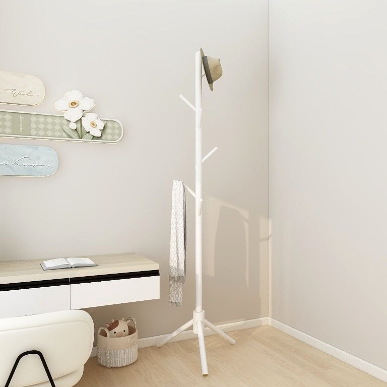 Cây Treo Mũ Gỗ Bọc Nhựa Trắng