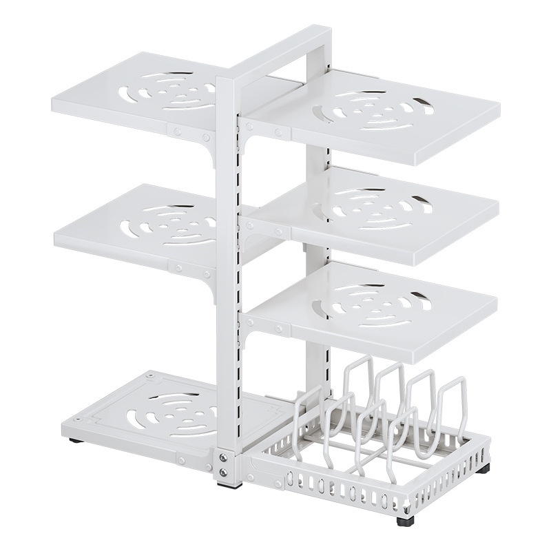 Kệ Nồi Chảo 4+3 Tầng Trắng Mới