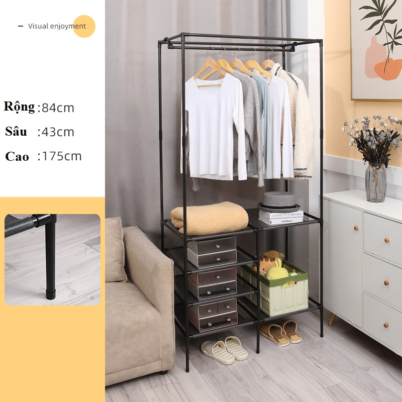 Kệ Quần Áo H 5 Ngăn Đen