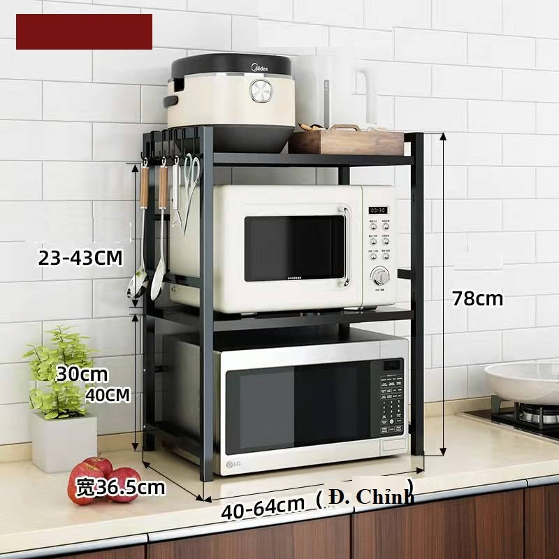 Kệ Lò Vi Sóng 3T Đen,44-60cm