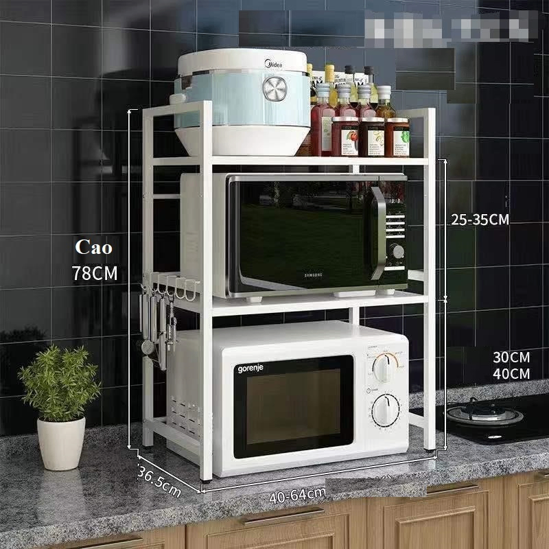 Kệ Lò Vi Sóng 3T Trắng,44-60cm