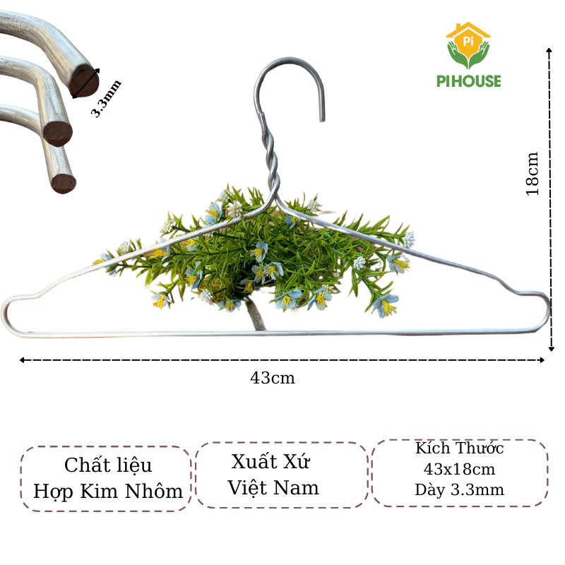 Móc Quần Áo Nhôm 4.0mm