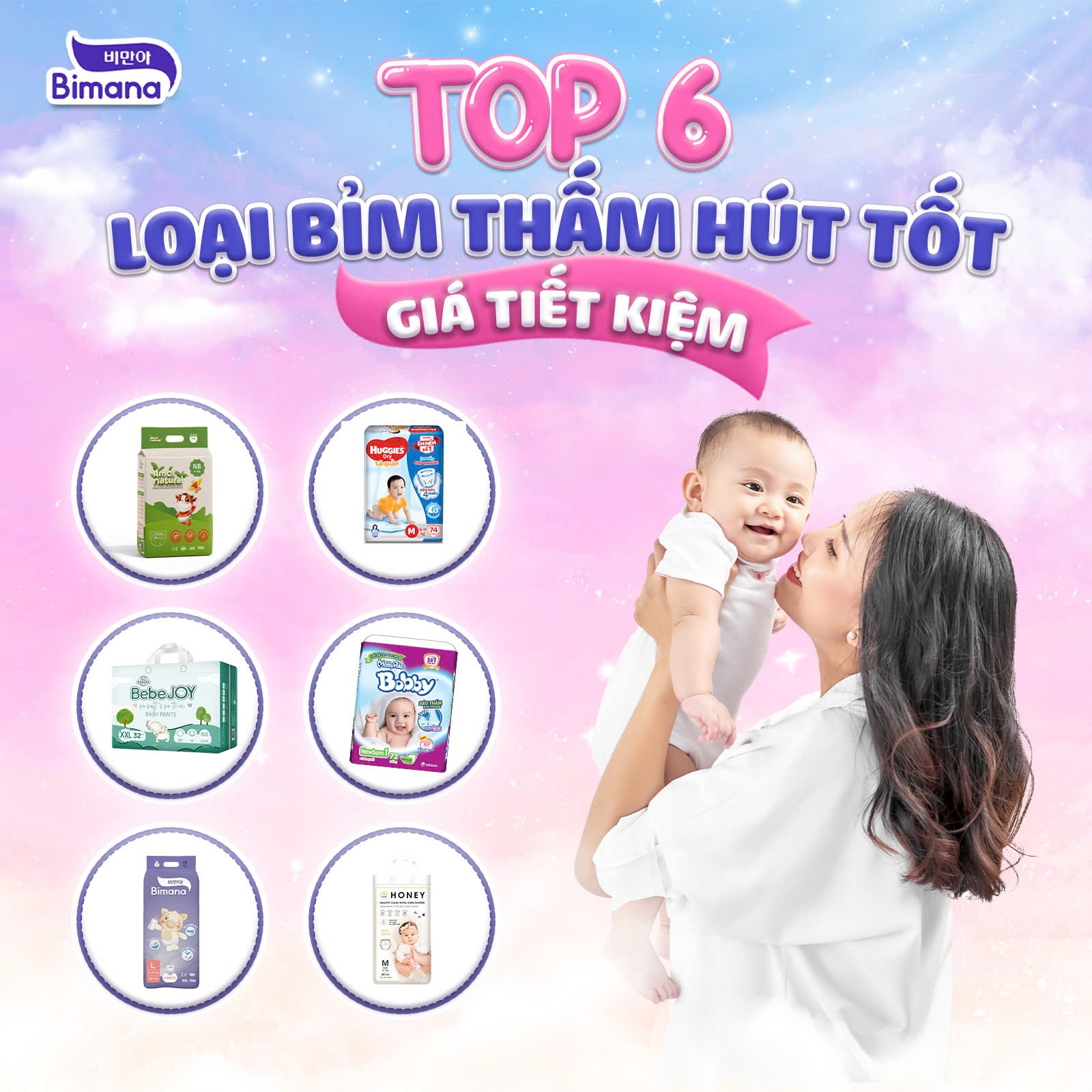 Top 6 loại bỉm thấm hút tốt giá tiết kiệm mẹ không thể bỏ qua