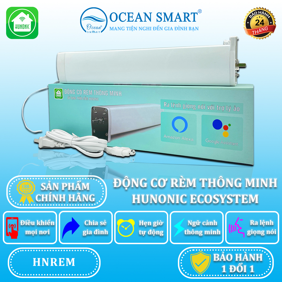 Động Cơ Rèm Thông Minh Hunonic Ecosystem - HNREM