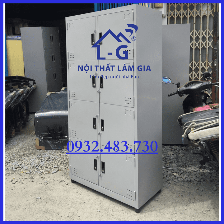 Tủ sắt hồ sơ locker 8 cửa cho văn phòng LG-LK8C