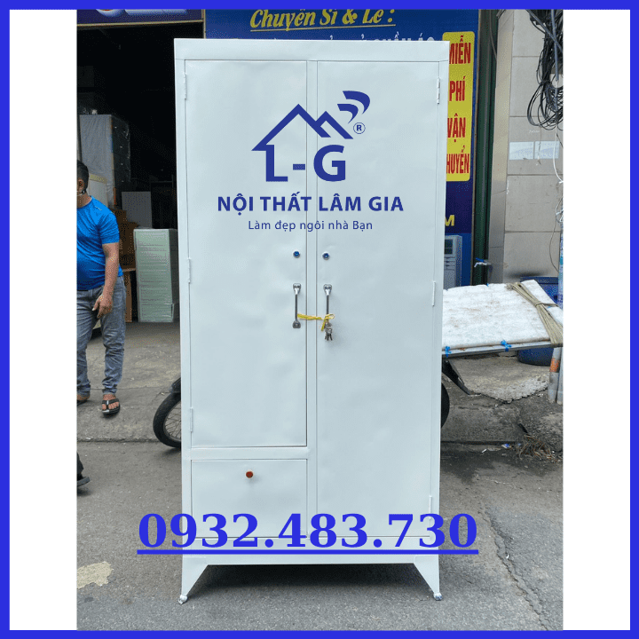 Tủ sắt quần áo không kính sơn dầu cao 1m8x90