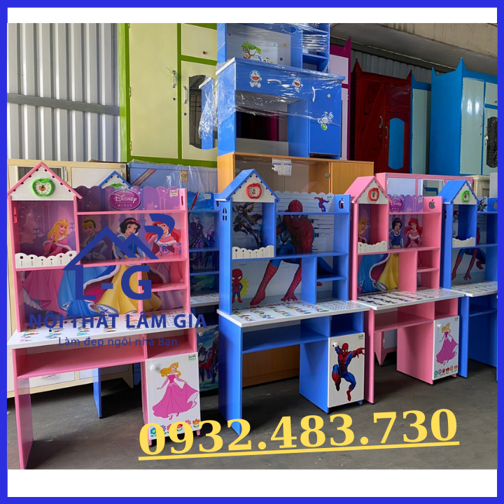 Bàn học nhựa đài loan cho bé gái in 3d công chúa Rộng -1m
