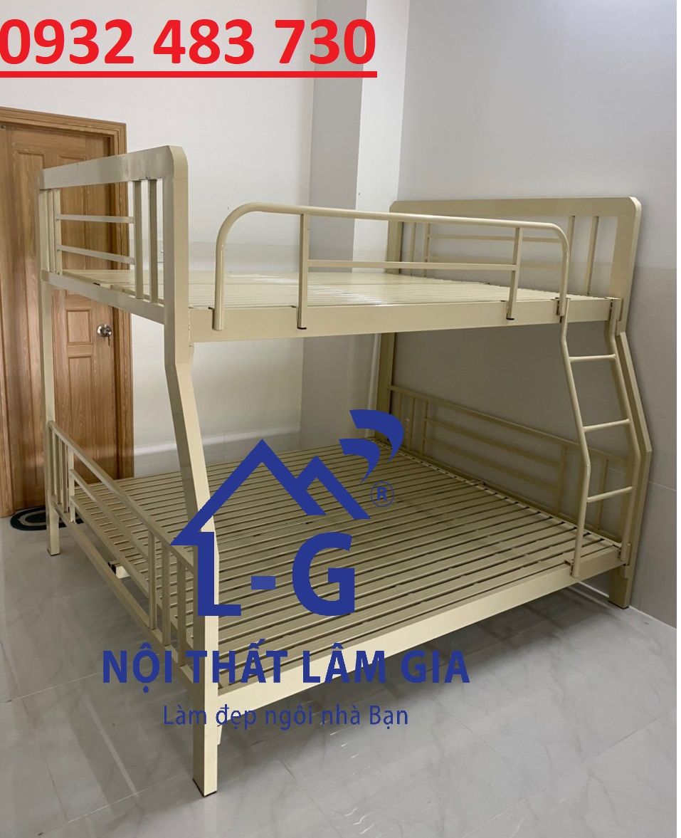 Giường tầng bằng sắt hộp cao cấp VA - Rộng -1m6x1m8