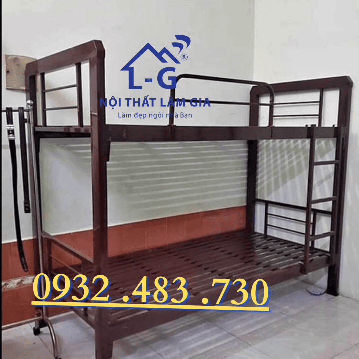 Giường sắt 2 tầng hộp 48 VA Rộng -1m2x1m2x2m