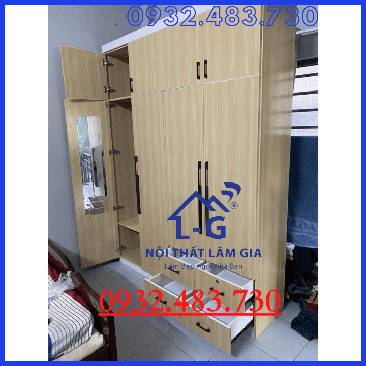 Tủ nhựa quần áo Vinco plastic Cao 2m4 Rộng 1m8 Sâu 50cm