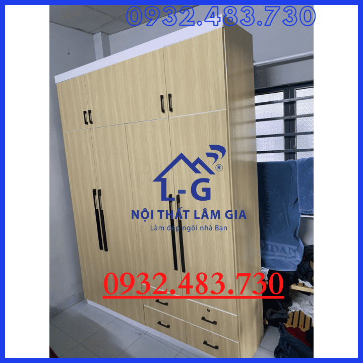 Tủ nhựa quần áo Vinco plastic Cao 2m4 Rộng 1m8 Sâu 50cm