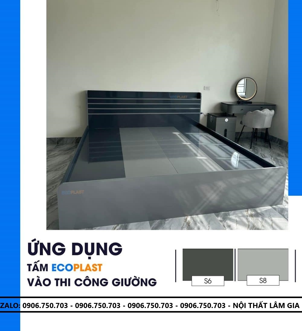 Giường Nhựa Ecoplast 1M4 Cao Câp Làm Theo Yêu Cầu