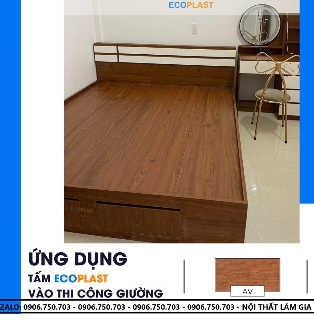 Giường Nhựa Ecoplast 1M2 - Màu AV