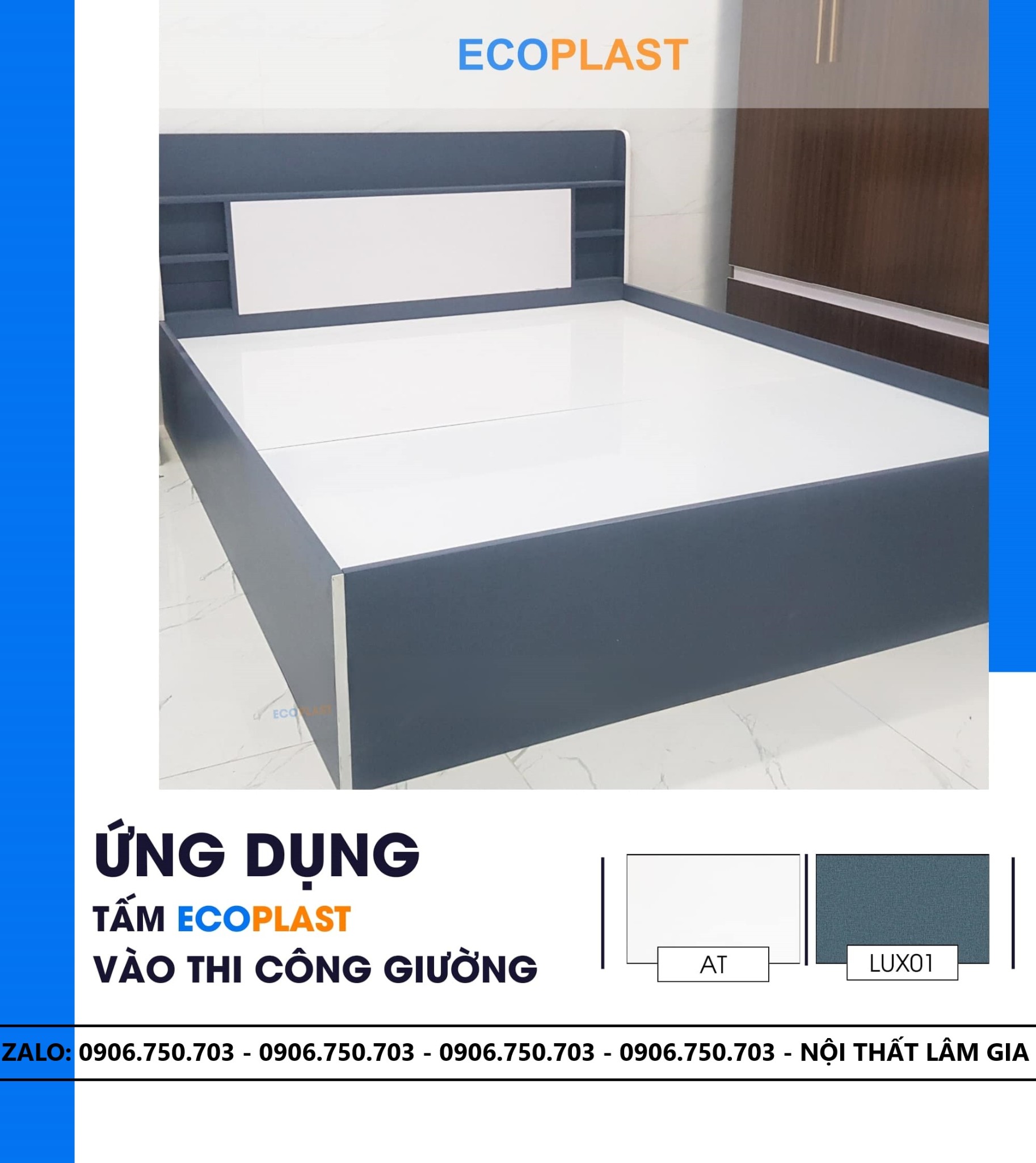 Giường Nhựa Ecoplast 1M6