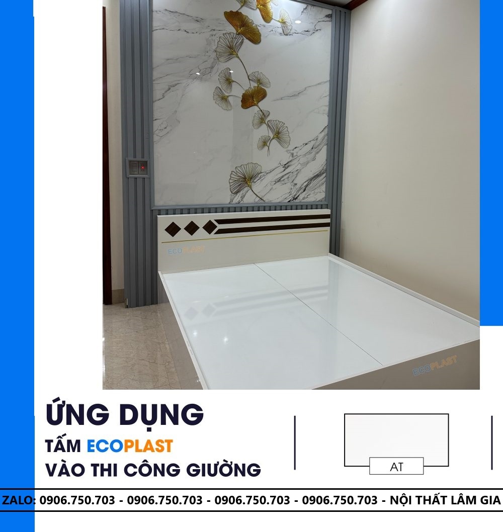 Giường Nhựa Ecoplast 1M6 Màu Trắng Cao Cấp