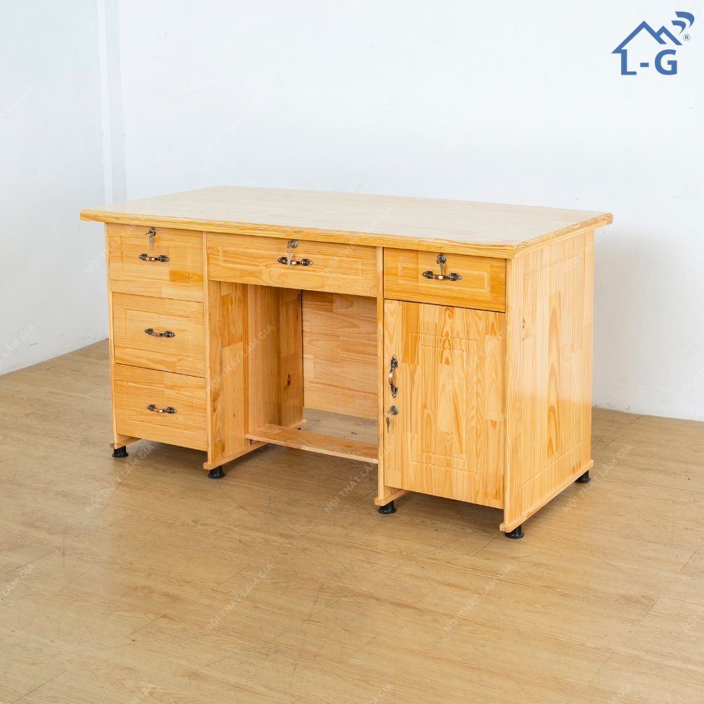 Bàn Làm Việc Gỗ Thông Lâm Gia (BLV-LG)