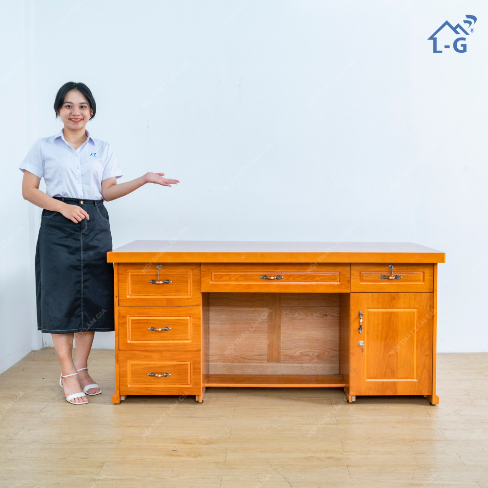 BÀN LÀM VIỆC GỖ SỒI NGUYÊN KHỐI