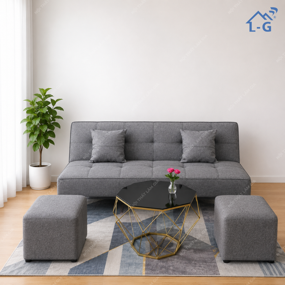 Bộ 6 Món Sofa Bed Bố Bàn Kim Cương (SFB-LG)