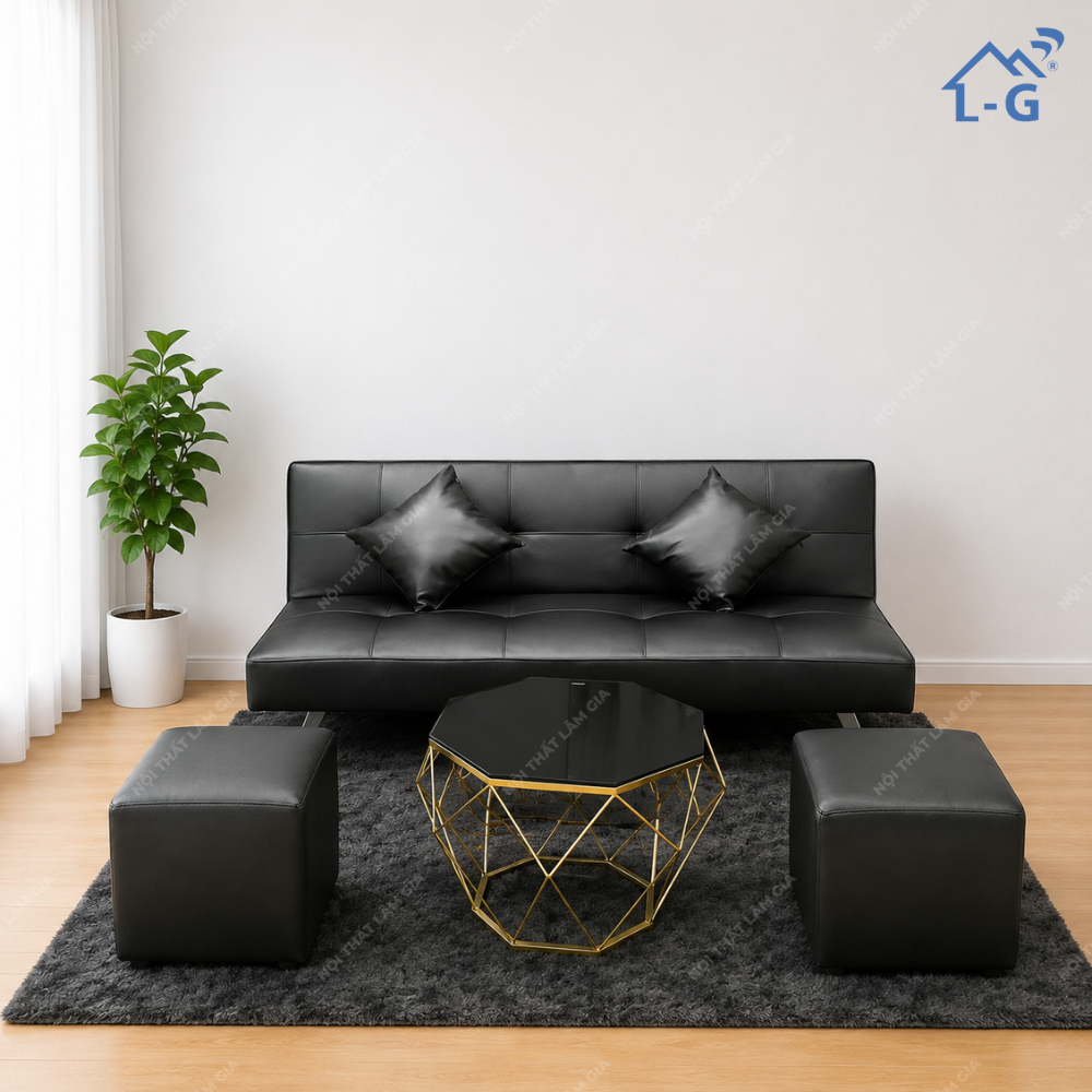 Bộ Sofa Bed Da 6 Món Kèm Bàn Kim Cương (SFB-LG)