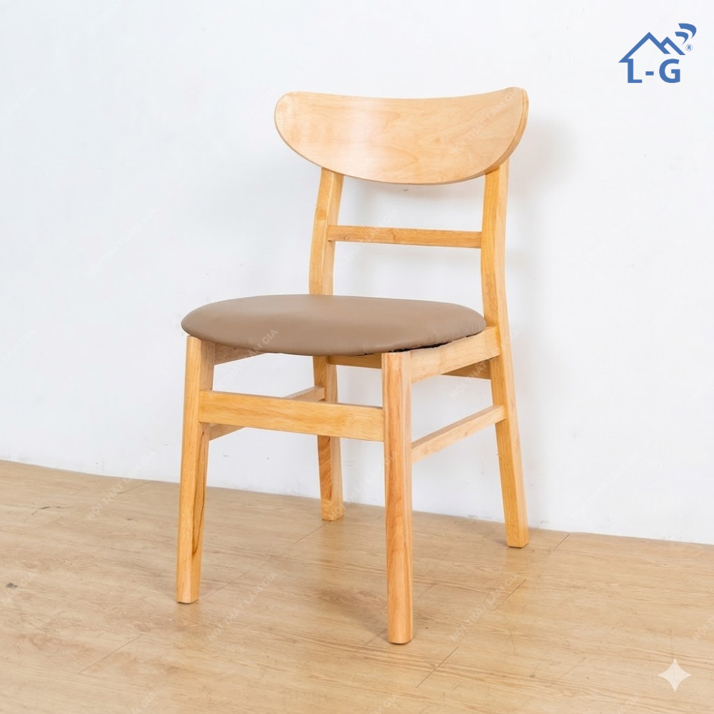 Ghế Ngồi Gỗ Cao Su Lâm Gia Mango Bọc Nệm (GNGCSLGMGBN)