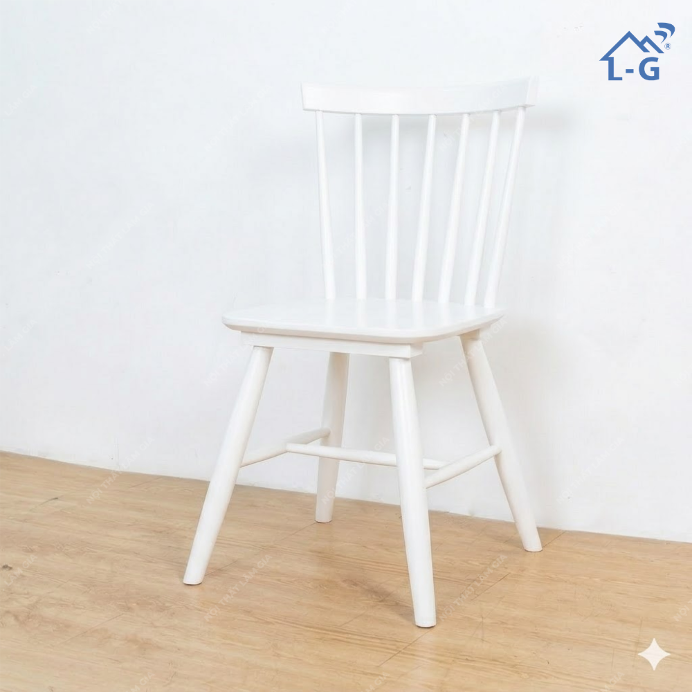 Ghế Ngồi Gỗ Cao Su Lâm Gia 7 Nan (GNGCSLG7N)