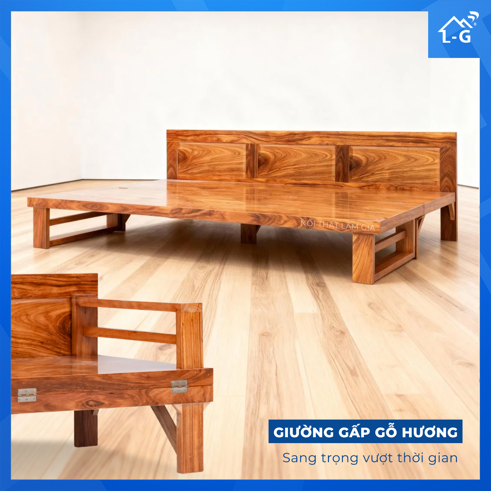 Giường Gấp Gỗ Hương Cao Cấp