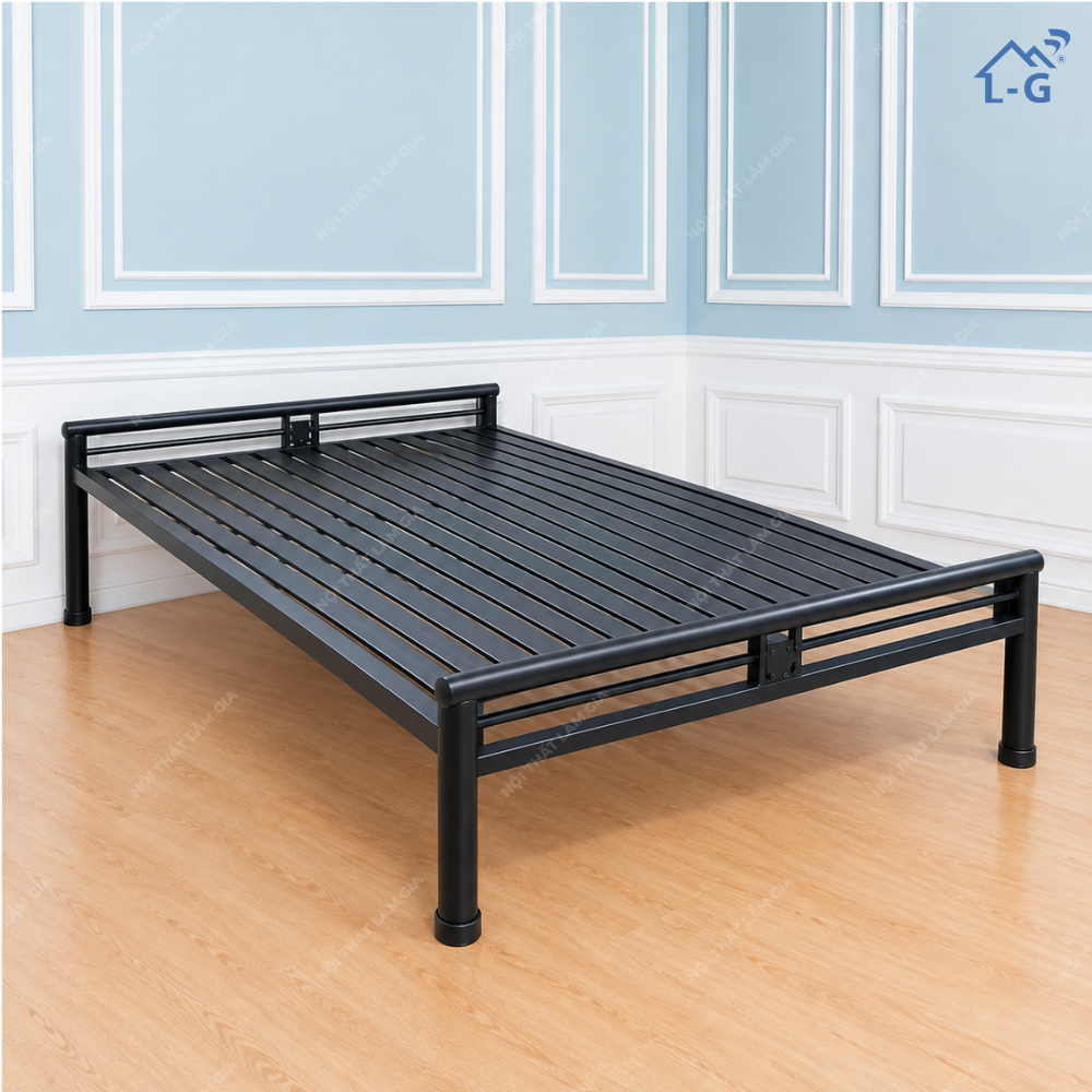 Giường Sắt Ống Tròn Không Đầu Giường (GSD-LG)