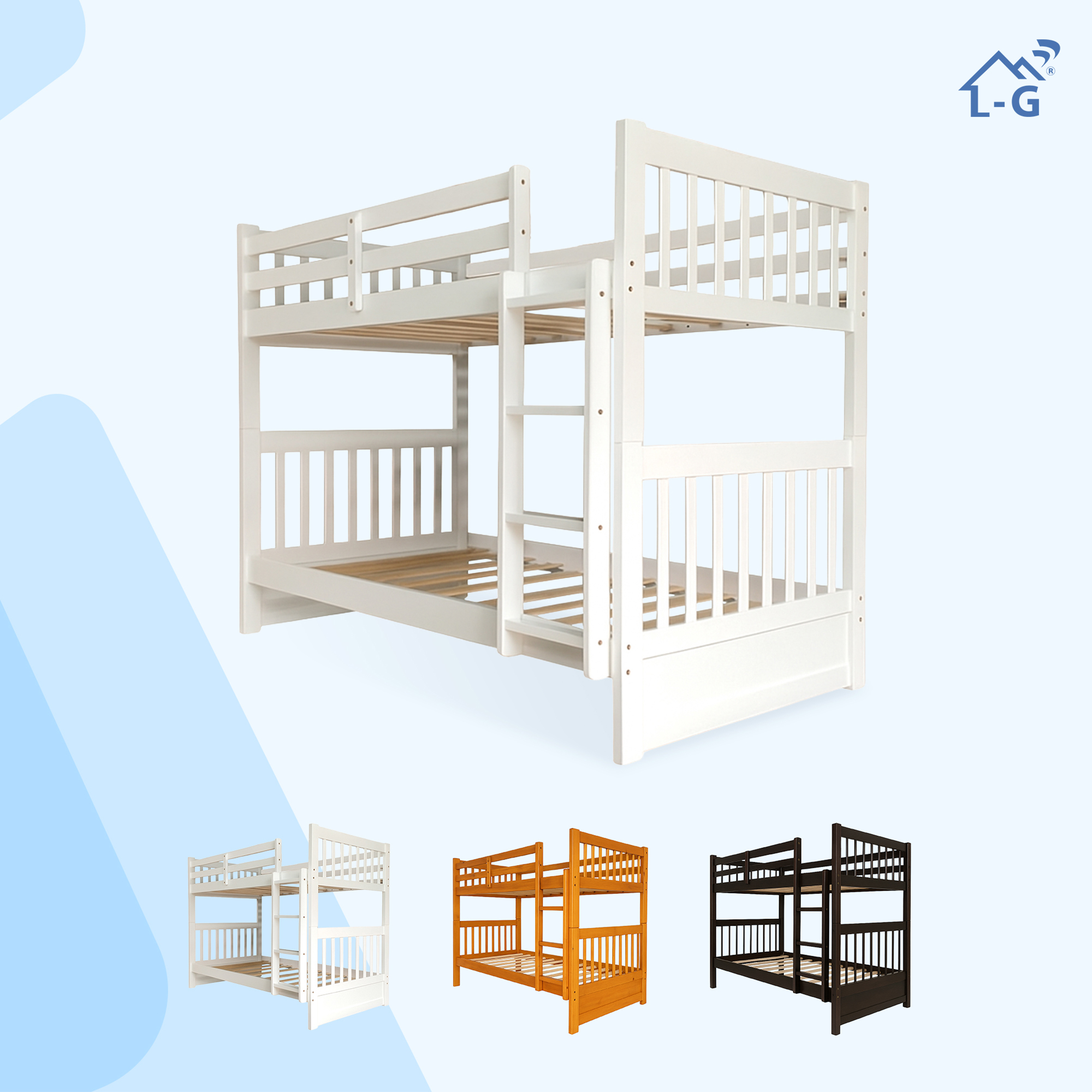 Giường Tầng Gỗ Thông Newzeland 1M - 1M Cho Bé Nhập Khẩu Giá Rẻ BS012