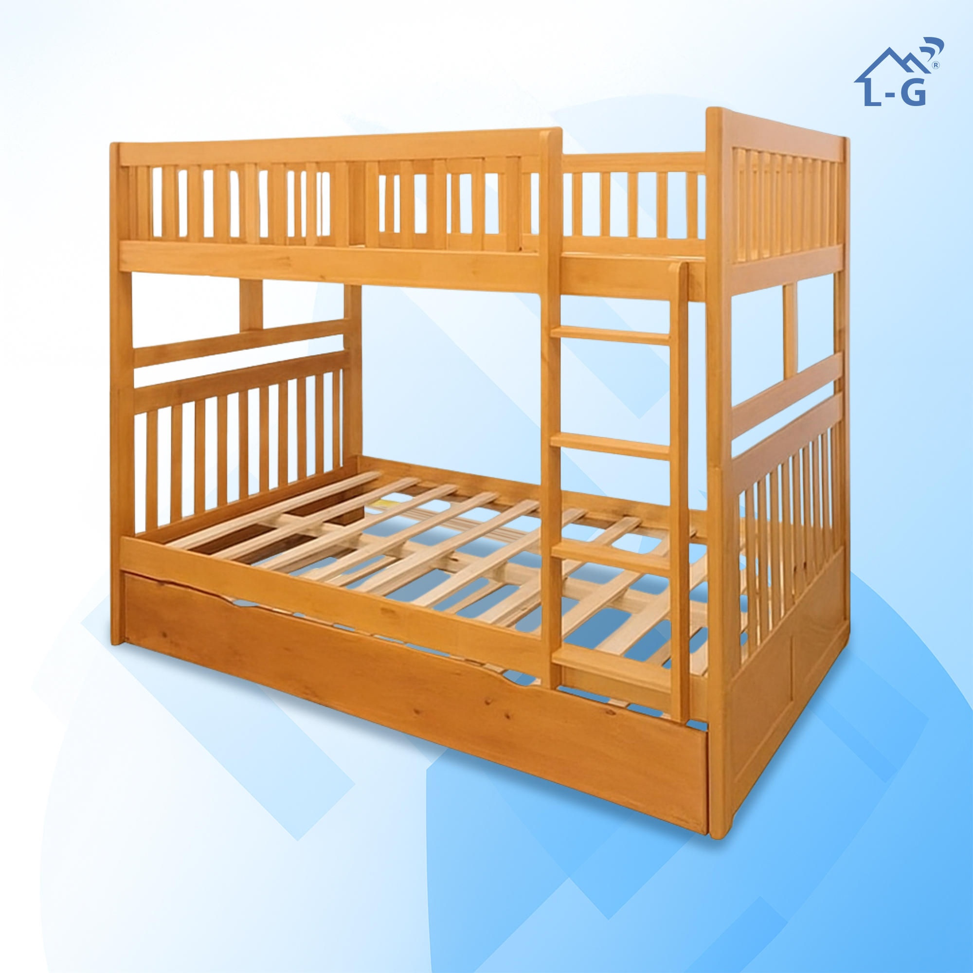 Giường Tầng Gỗ Thông Newzeland 1M - 1M Có Giường Kéo