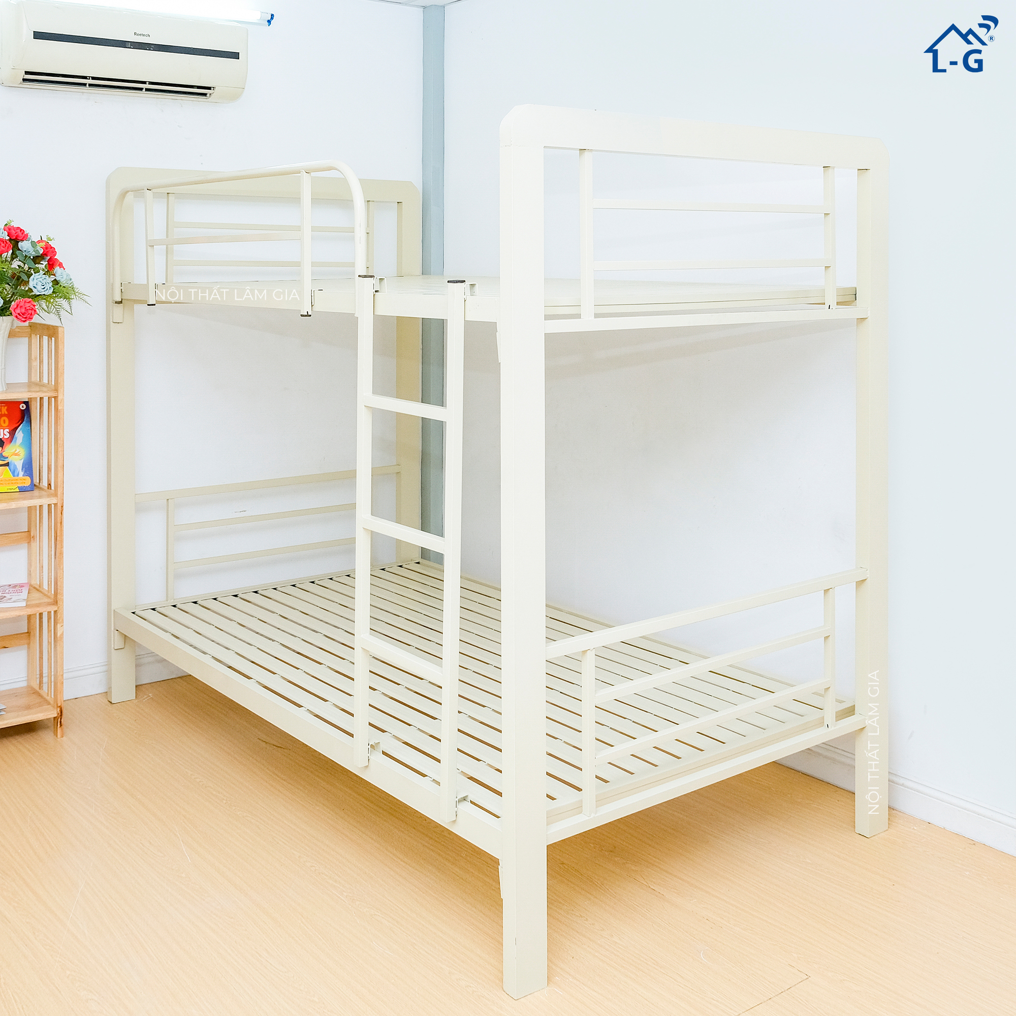 Giường Tầng Sắt Thẳng Hộp Vuông 4x8 Cao Cấp (GTSTHV4X8)